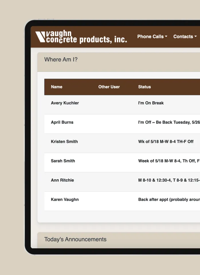 Vaughn SPOT custom application