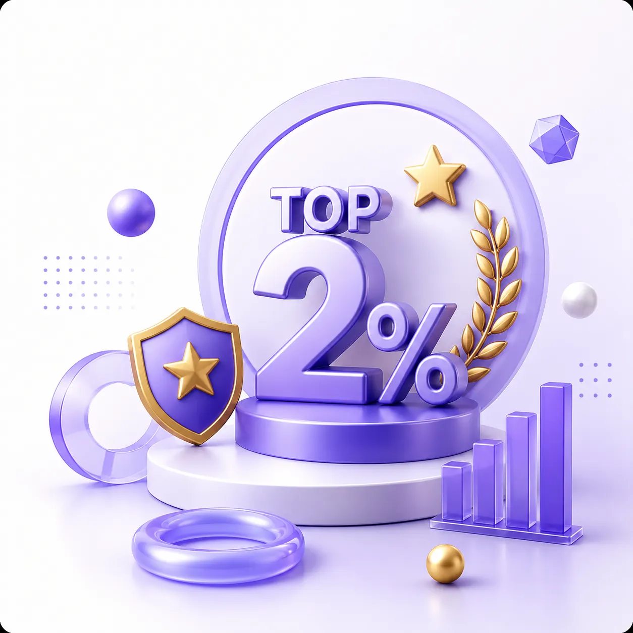Top 2% industry ranking award illustration
